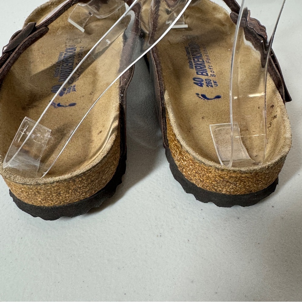 Birkenstock Gizeh Brown Comfort Summer Glitter Leather Sandals  Size 40 - Picture 11 of 15